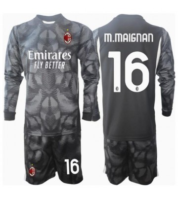 AC Milan Mike Maignan #16 Brankář Domácí dres komplet pro Děti 2024-25 Dlouhým Rukávem (+ Krátké kalhoty)